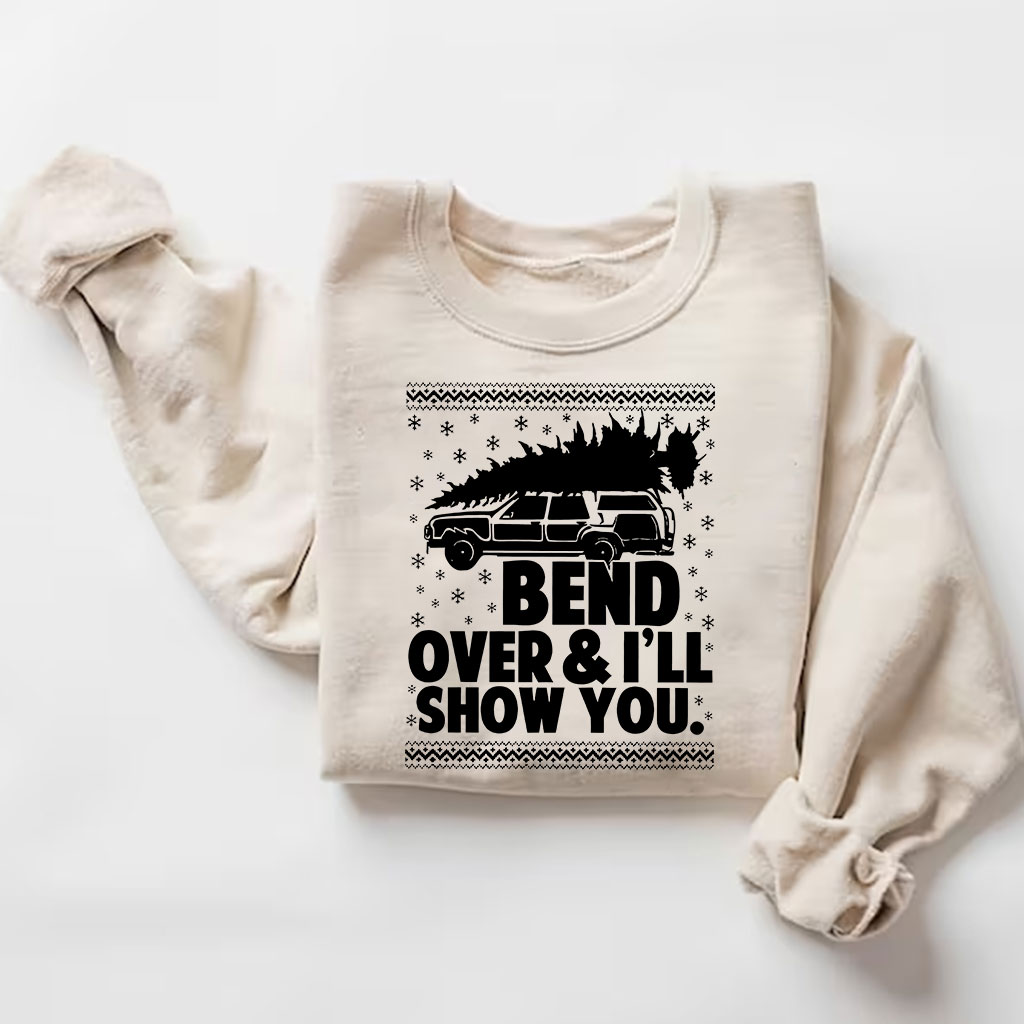 Bend Over and I'll Show You Christmas Couple Matching Sweatshirt