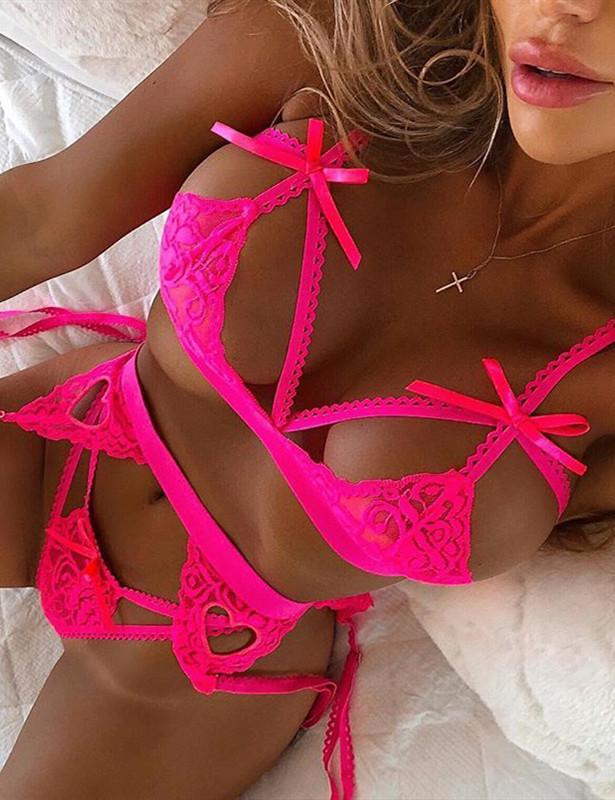 Lace Bowtie Lingerie Set