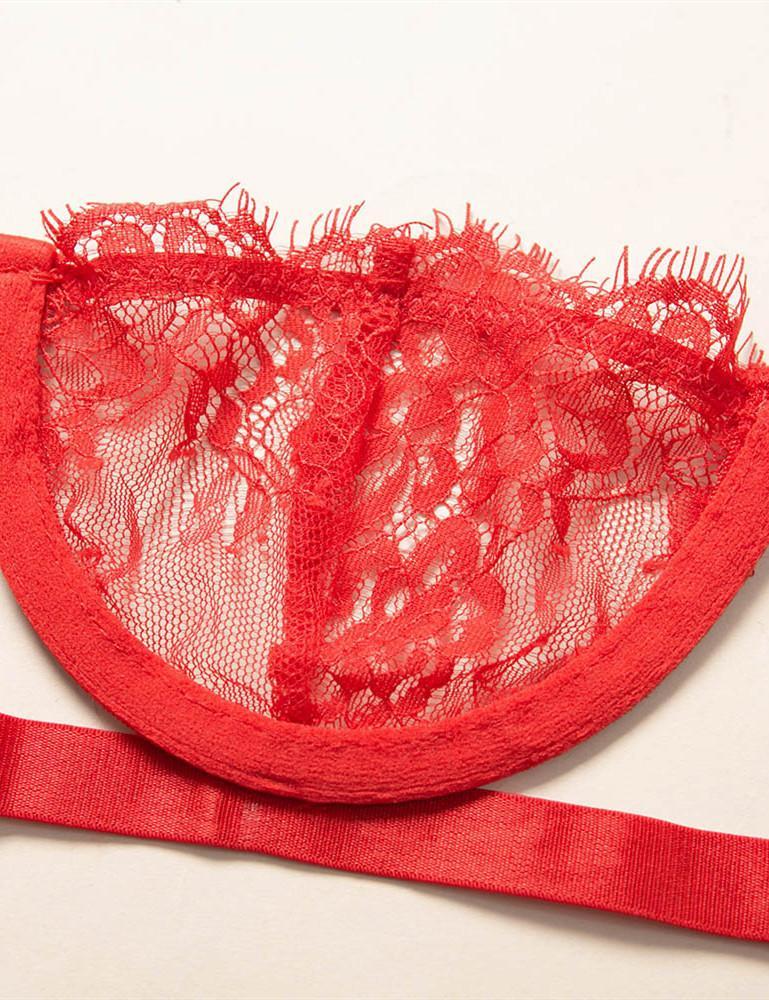 Lace 1/2 Cup Bra & Panty Set