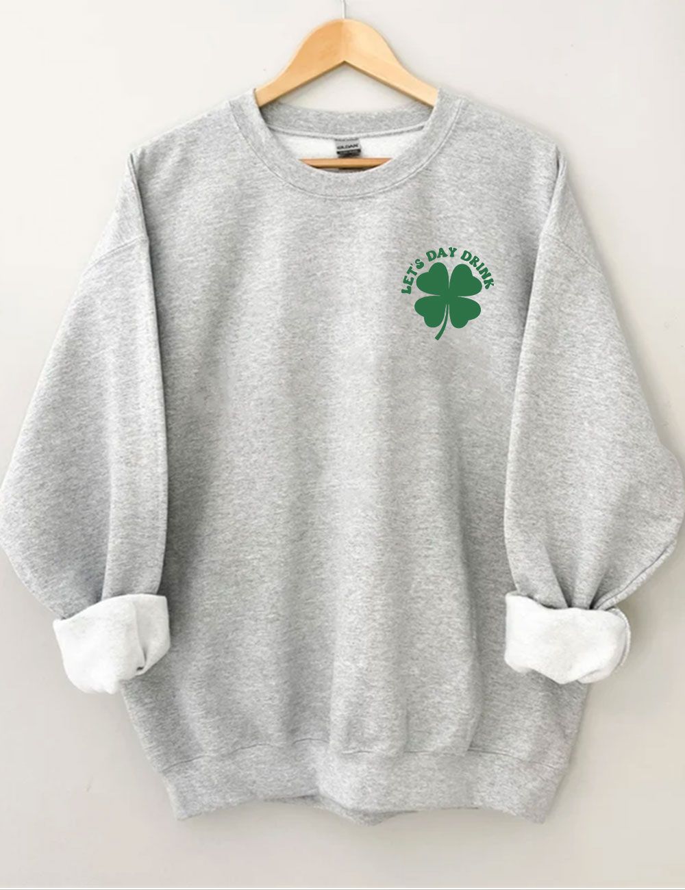 Lets Day Drink Retro Shamrock  Sweatshirt