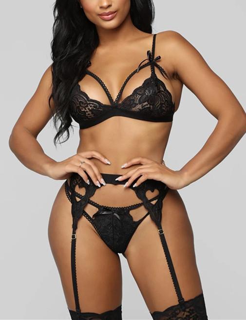 Lace Bowtie Lingerie Set