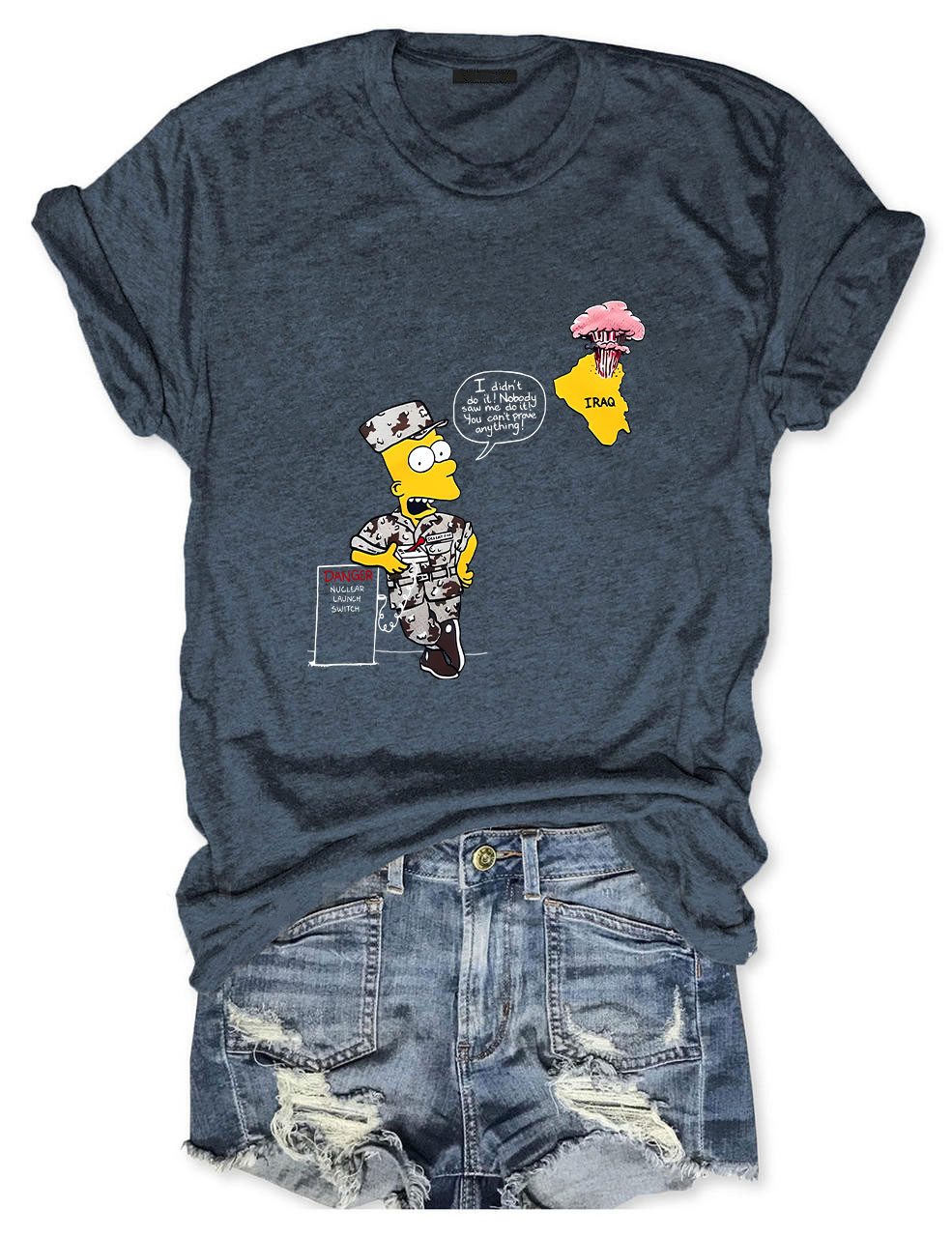 Bart Iraq Danger Nuclear Launch Switch Funny T-Shirt