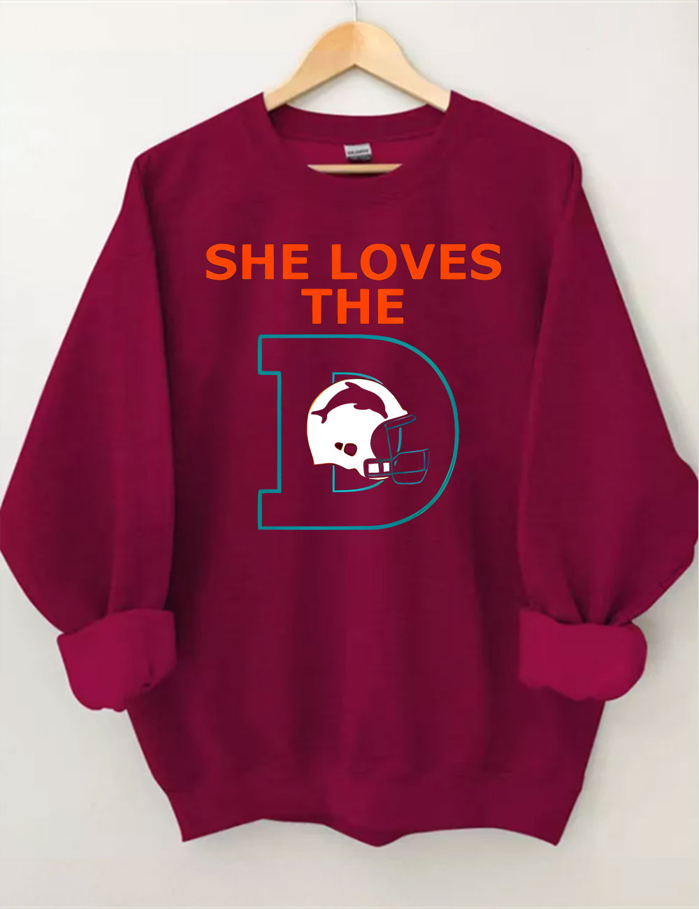She Loves The Dolphins Football Sweatshirt