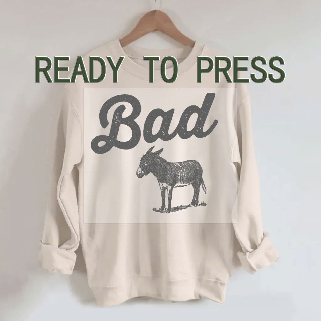 Funny Bad Ass Donkey DTF Heat Transfer