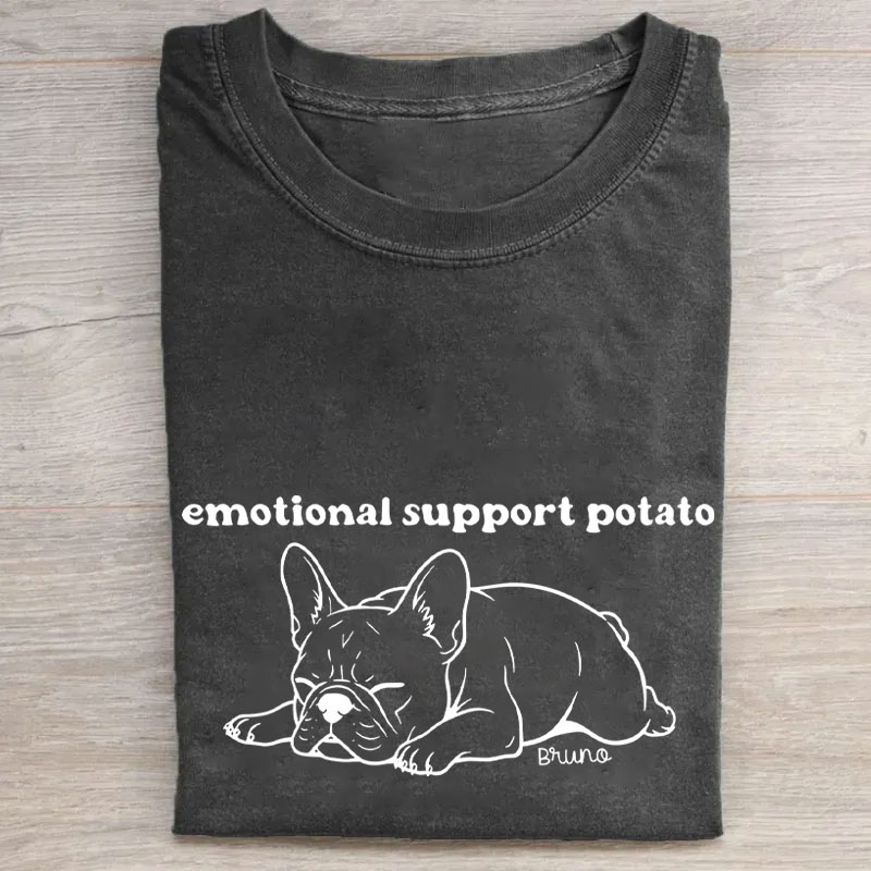 Emotional Support Potato Funny French Bulldog T-shirt