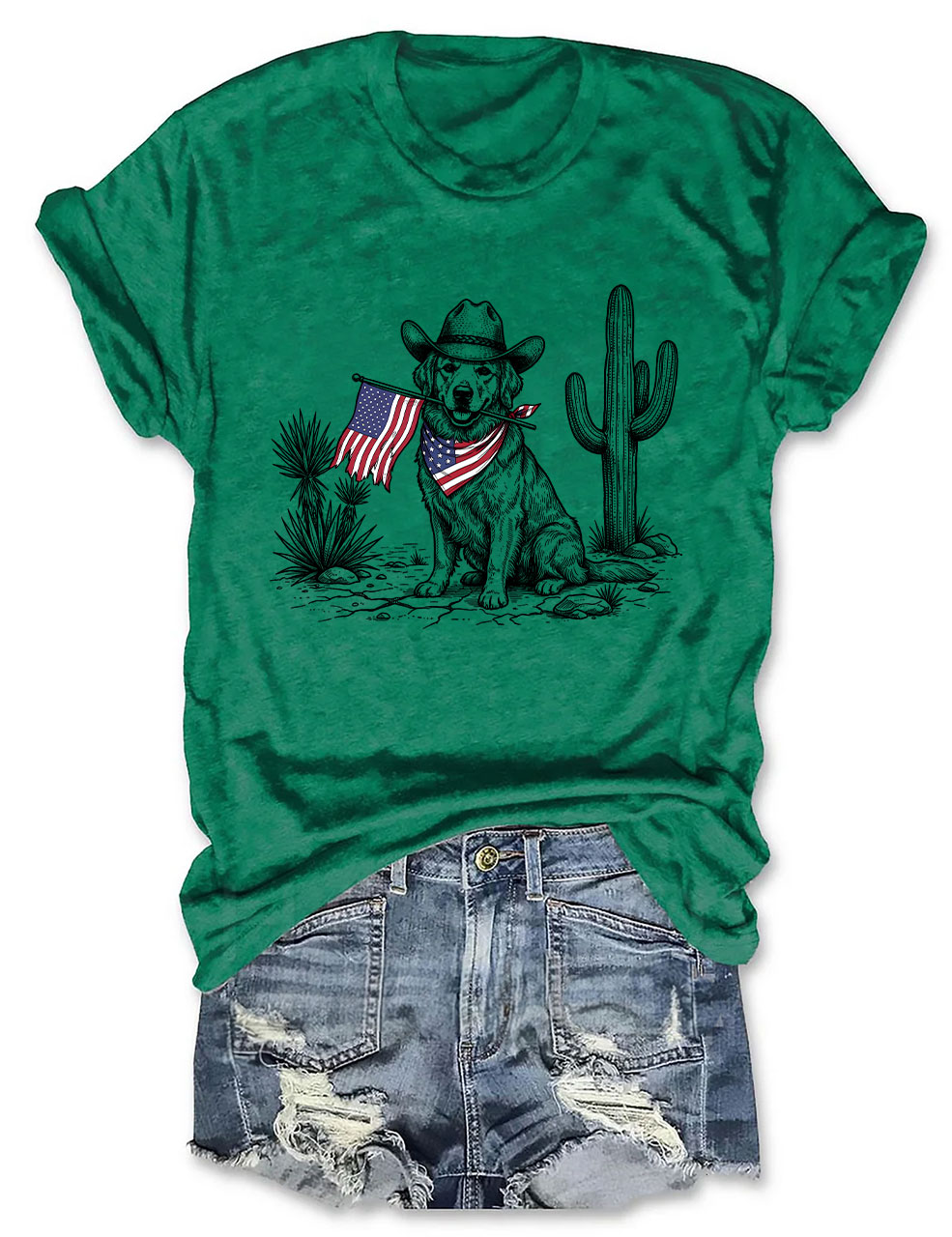 4th of July Vintage Americana Golden Retriever T-shirt