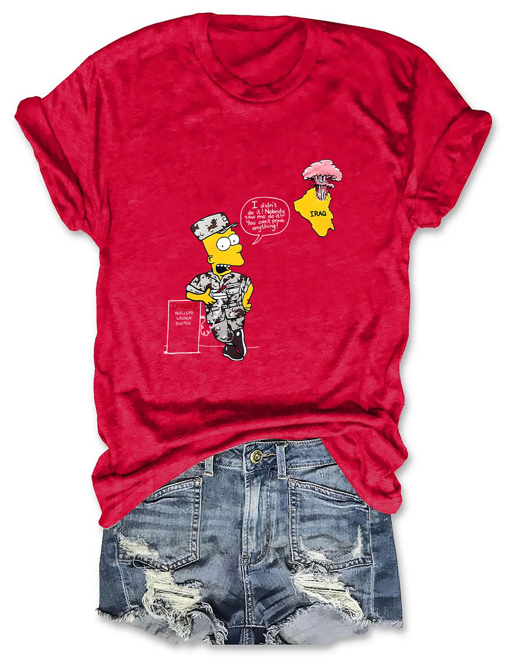 Bart Iraq Danger Nuclear Launch Switch Funny T-Shirt