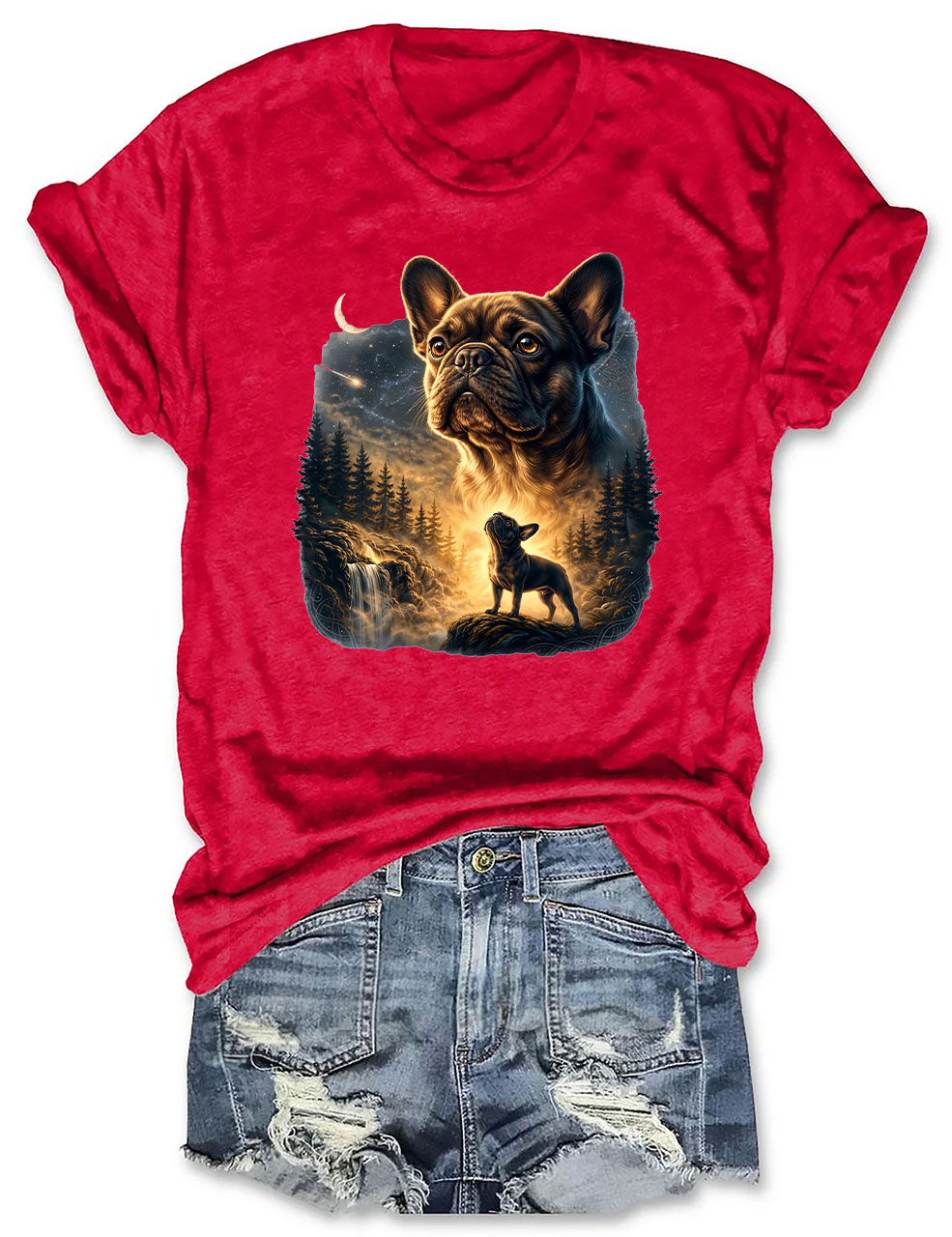 French Bulldog Howling Moon T-shirt