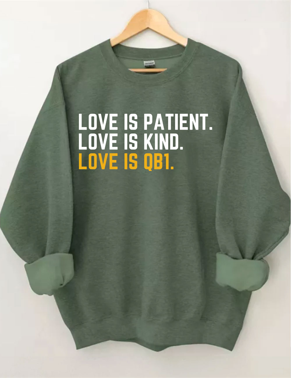Love Is Patient Green Bay Football Sweatshirt