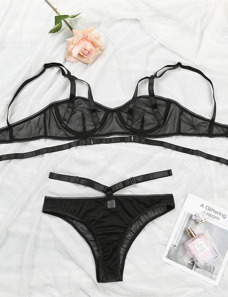 Mesh Bandage Bra & Panty Set