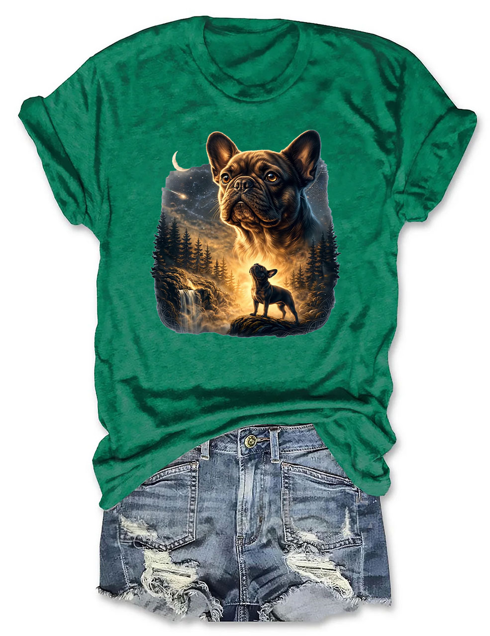 French Bulldog Howling Moon T-shirt