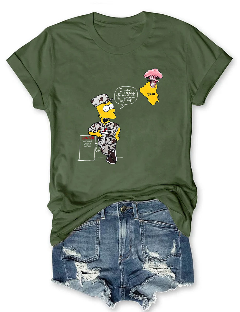 Bart Iraq Danger Nuclear Launch Switch Funny T-Shirt
