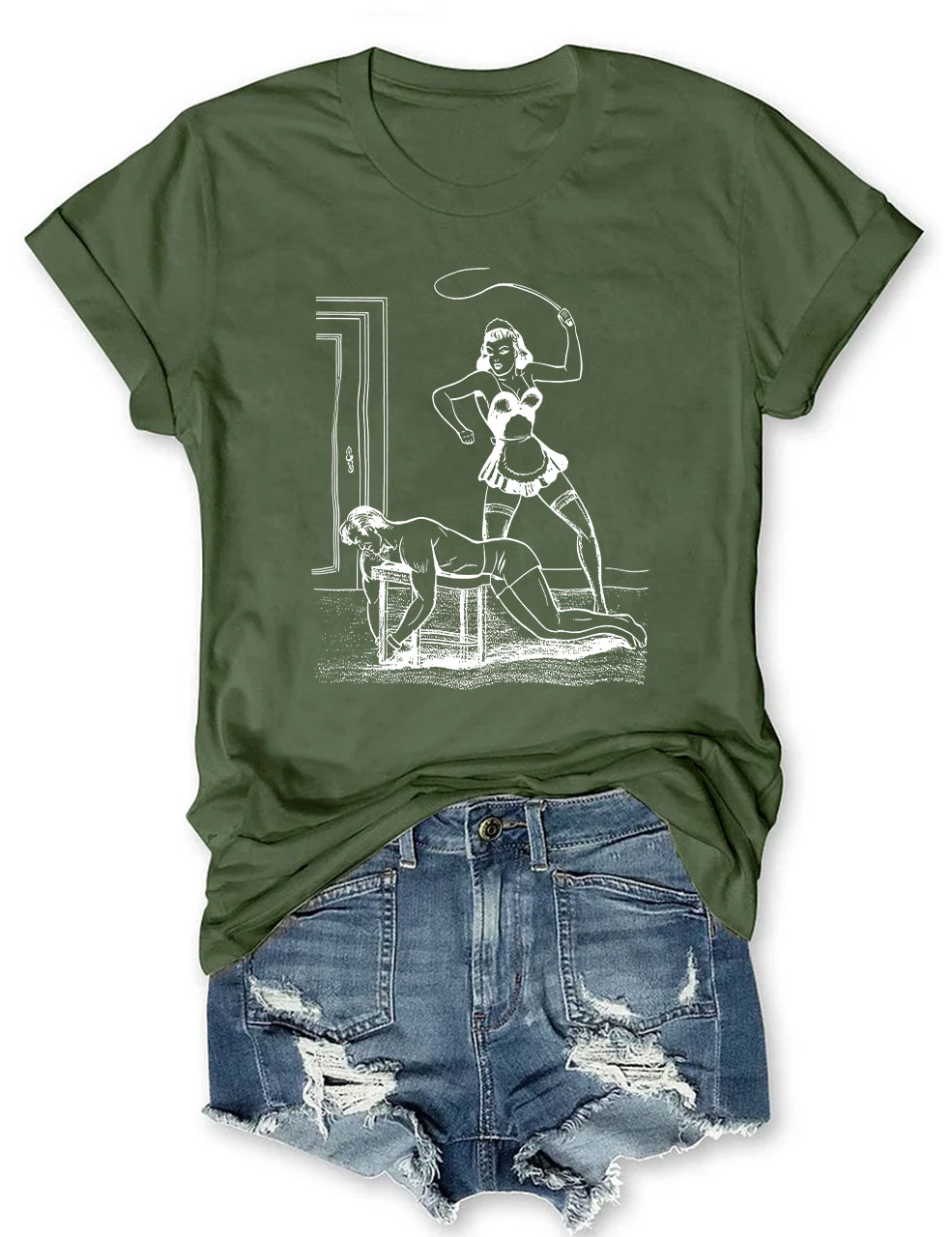 Boys Don't Cry My Ass Vintage Dominatrix Male Submission Funny T-Shirt