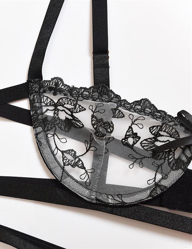 Lace Embroidery Bra & Panties Set