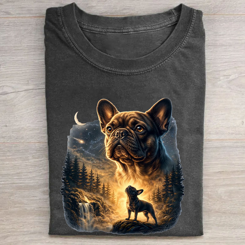 French Bulldog Howling Moon T-shirt