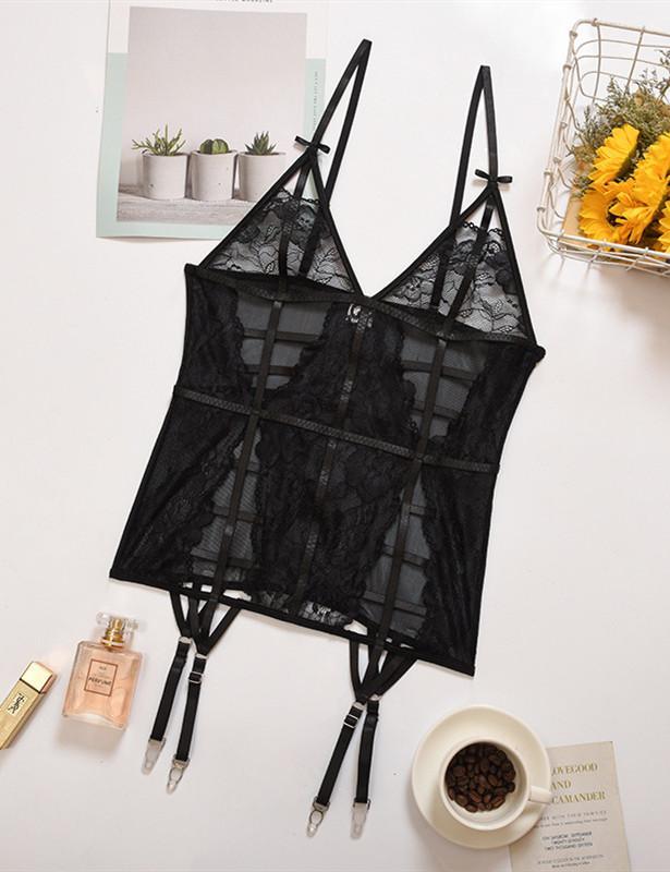 Lace Bandage Splicing Lingerie Dress