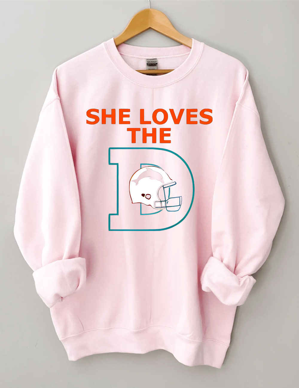 She Loves The Dolphins Football Sweatshirt