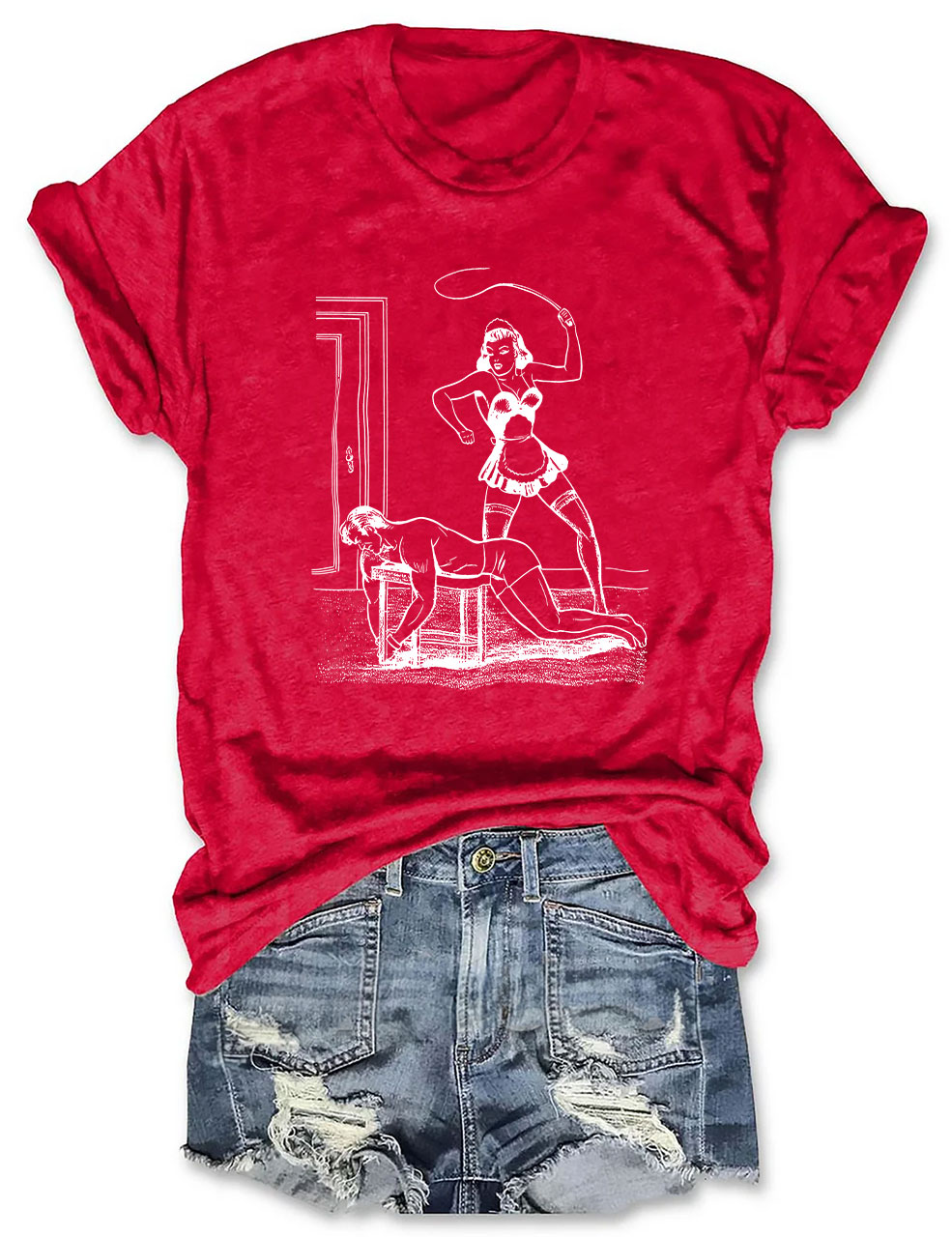Boys Don't Cry My Ass Vintage Dominatrix Male Submission Funny T-Shirt