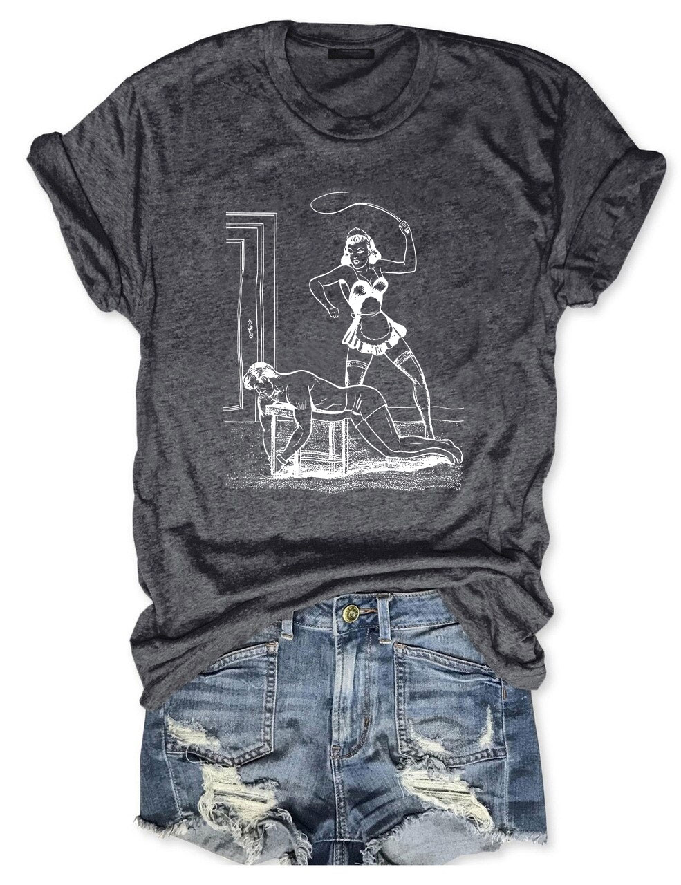 Boys Don't Cry My Ass Vintage Dominatrix Male Submission Funny T-Shirt