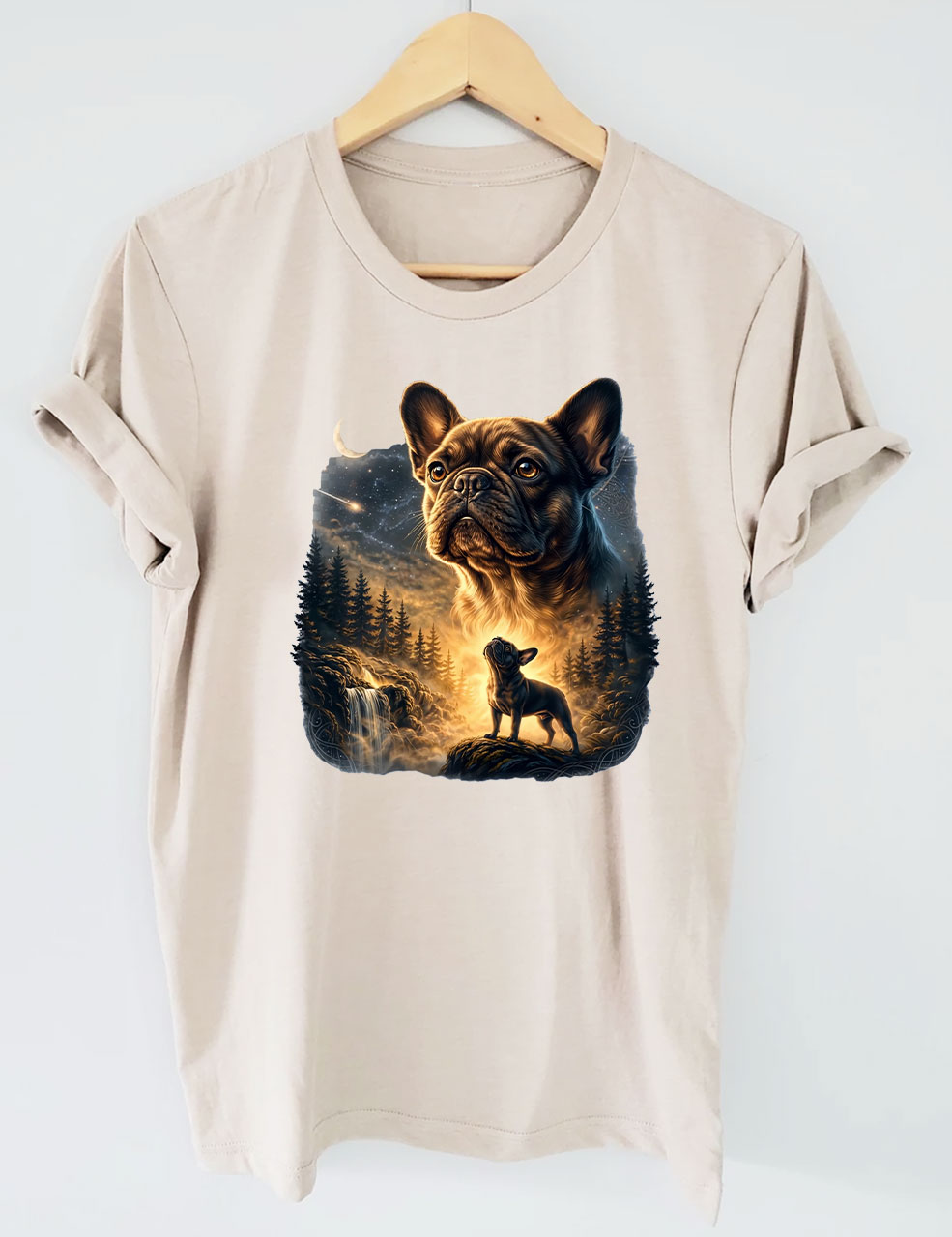 French Bulldog Howling Moon T-shirt