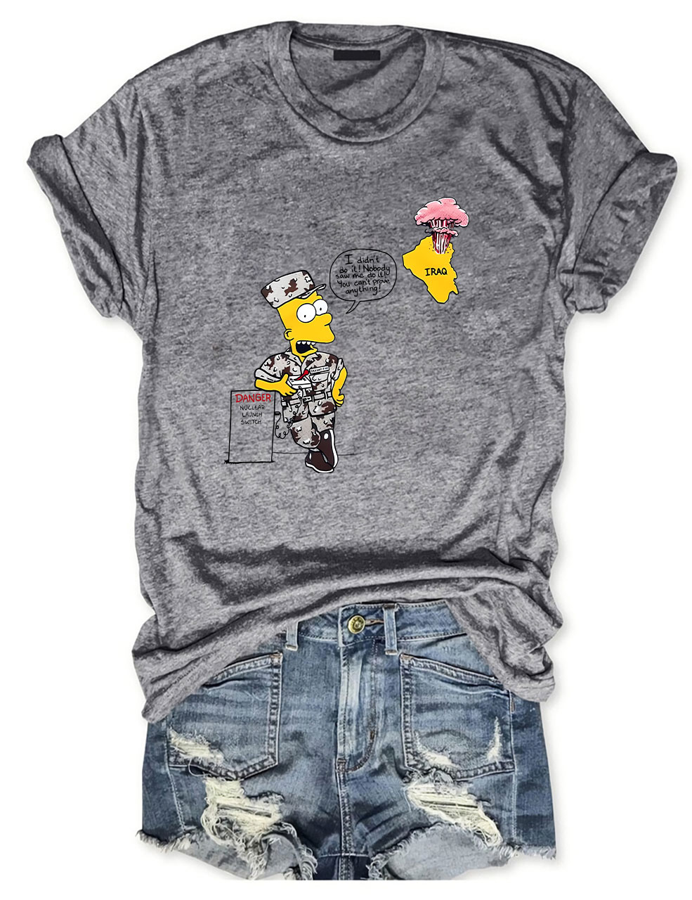 Bart Iraq Danger Nuclear Launch Switch Funny T-Shirt