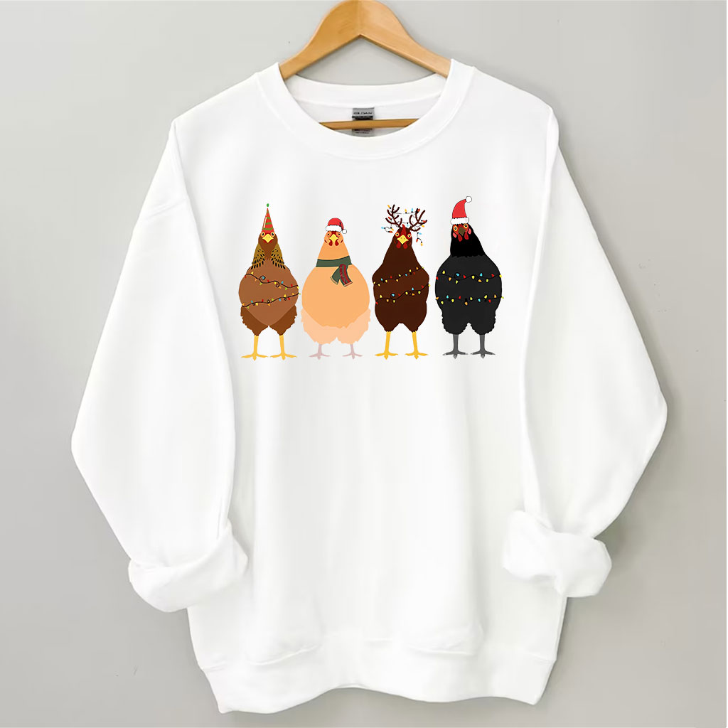 ??ute Christmas Chickens Sweatshirt