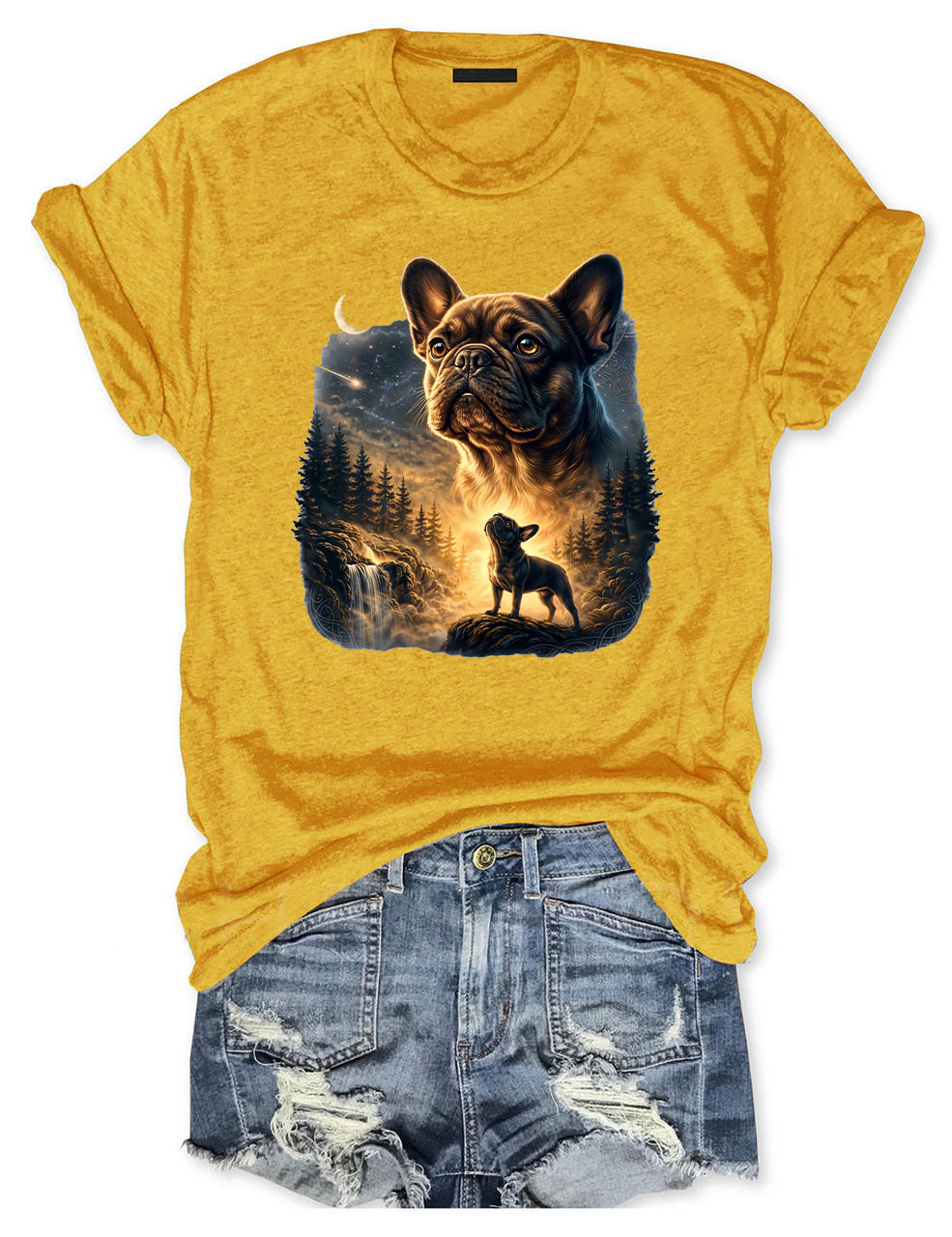 French Bulldog Howling Moon T-shirt