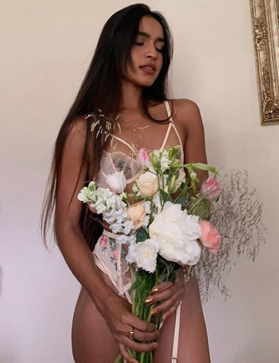 Rose  Embroidered Bralette & Underwear Lingerie Sets