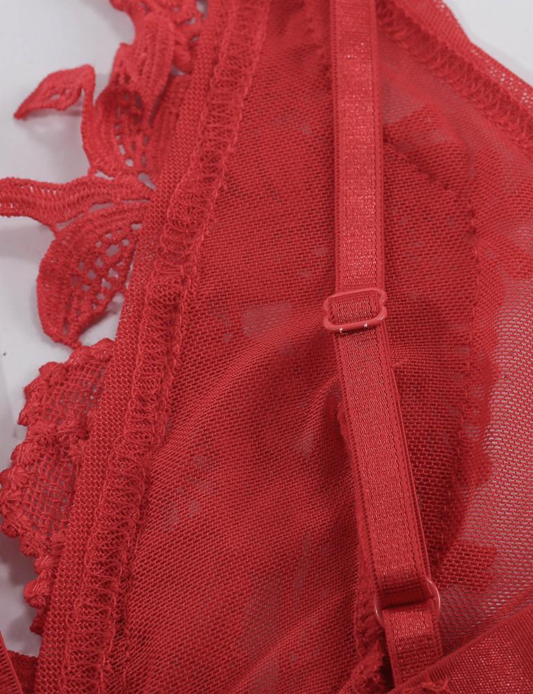Floral Lace Spaghetti Strap Lingerie Dress