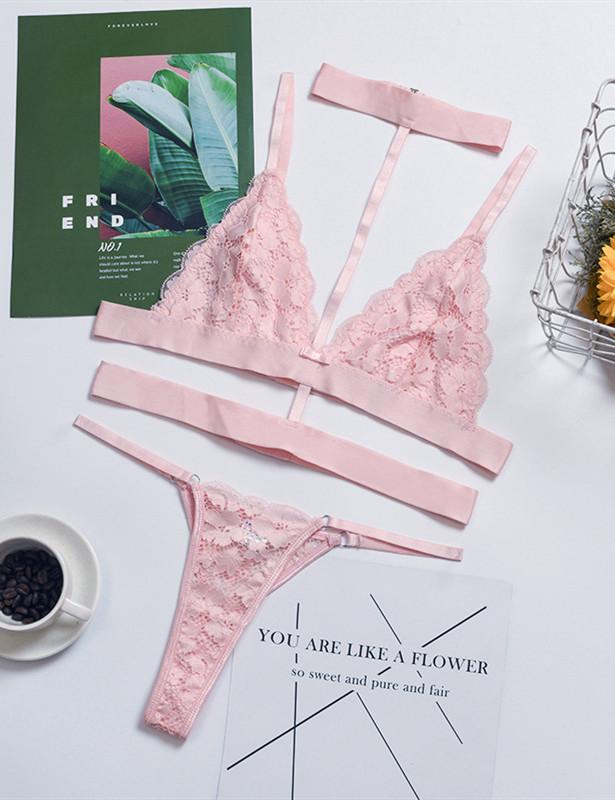 Floral Lace Choker Bra & Panties Set