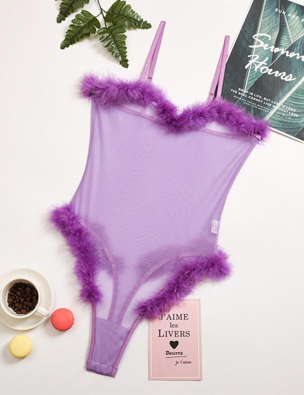 Marabou Feather Mesh Teddy