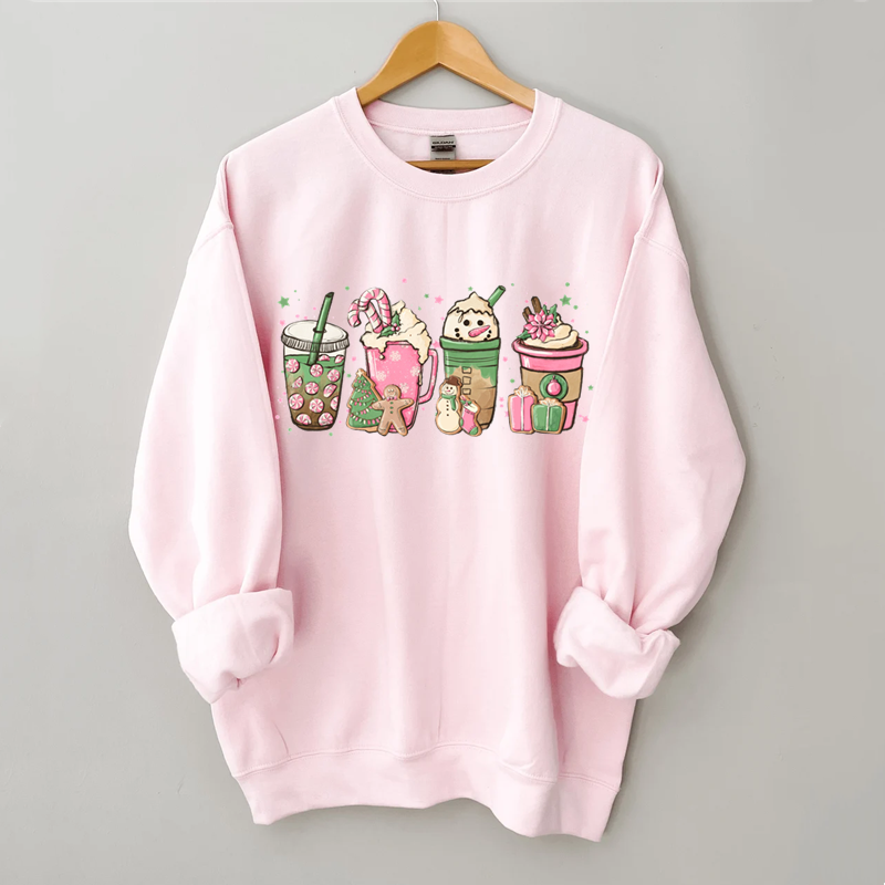 Pink Christmas Coffee Sweatshirt