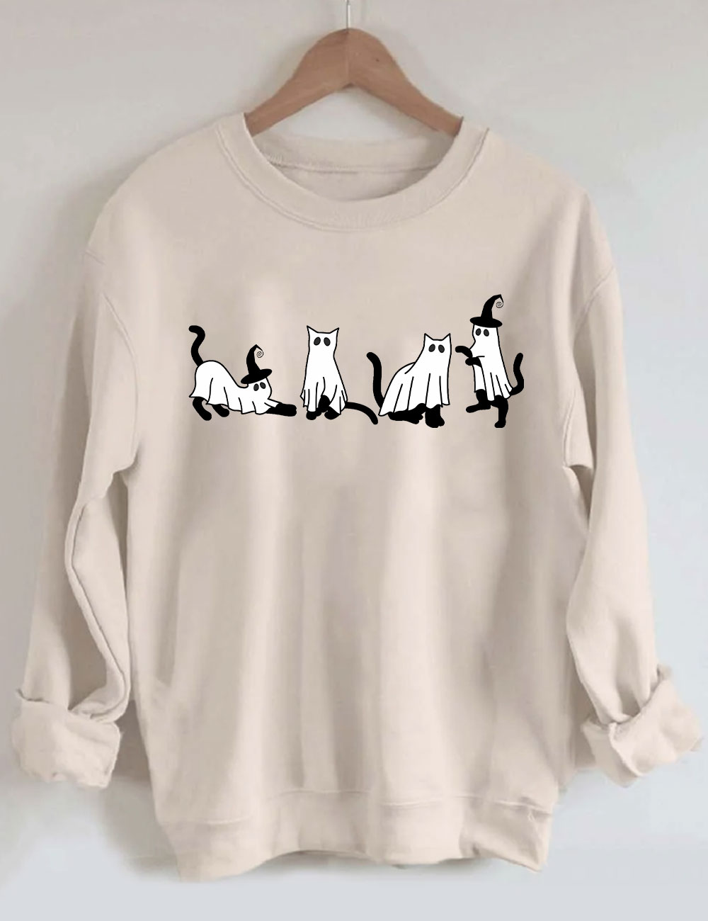 Halloween Ghost Cat Sweatshirt