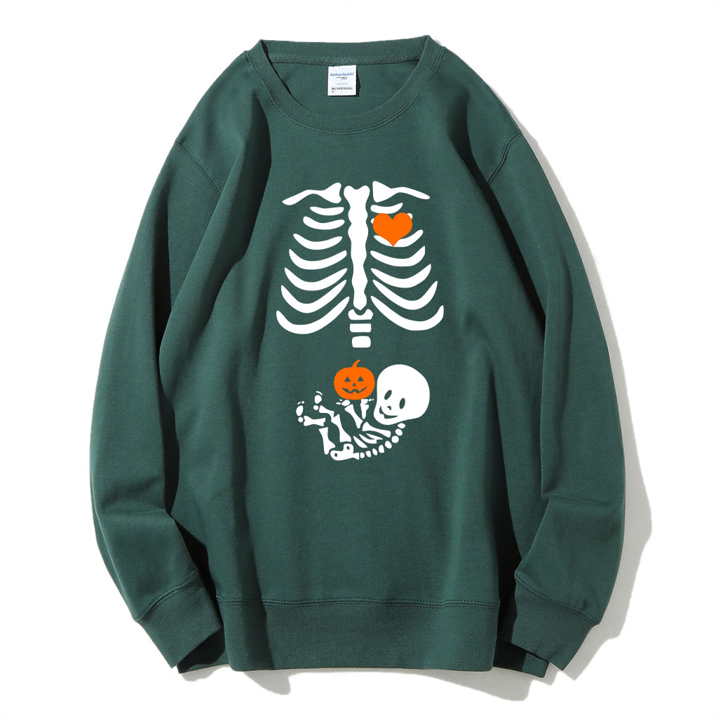 Skeleton Halloween Funny Pregnancy Announcement Sweatshirt