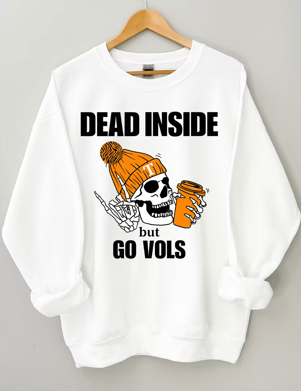Tennessee Vols Dead Inside Skeleton Football Sweatshirt