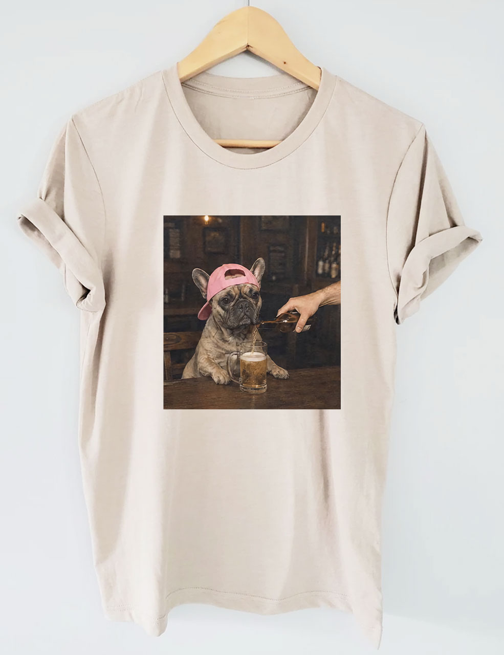 Stylish Funny French Bulldog Beer T-shirt