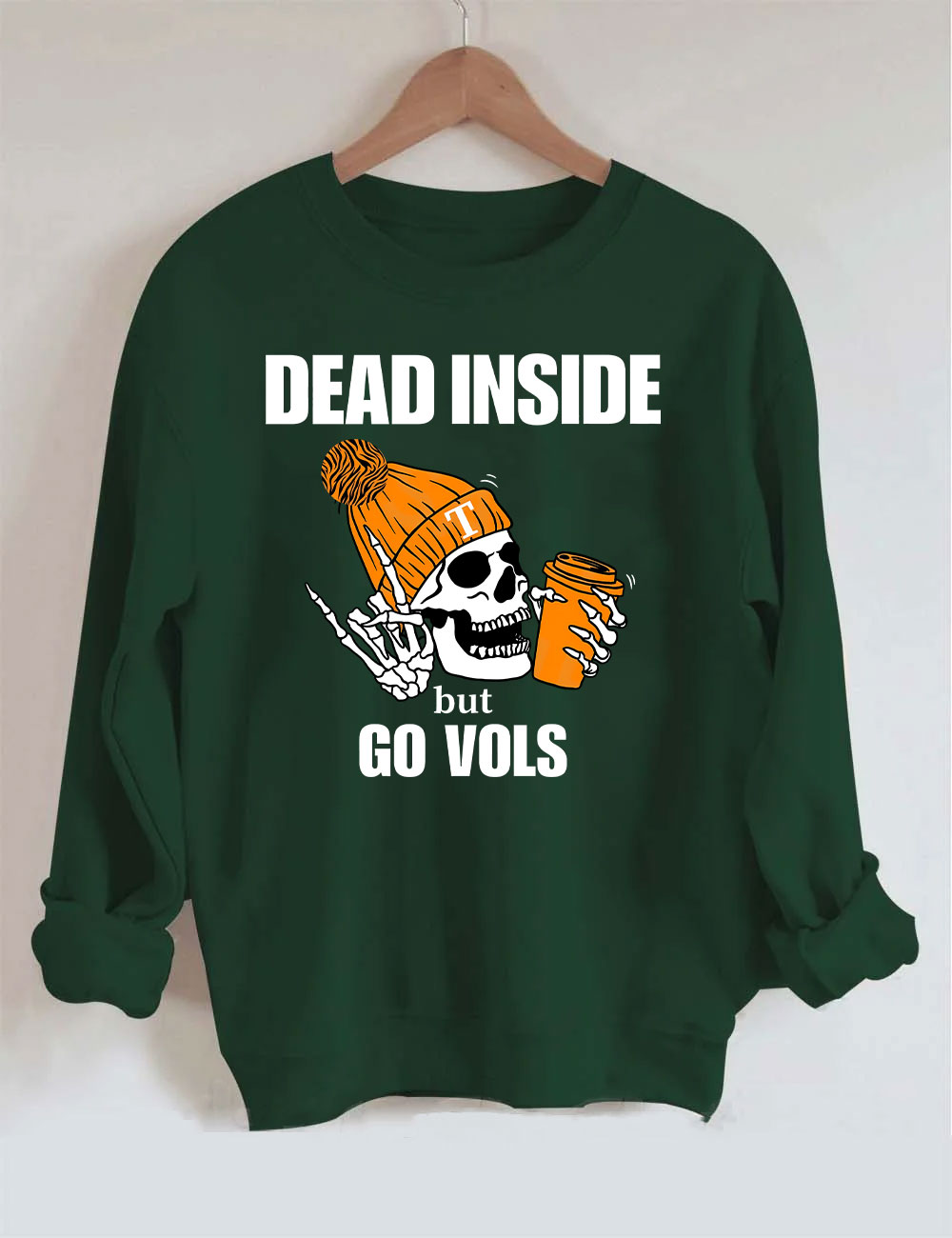 Tennessee Vols Dead Inside Skeleton Football Sweatshirt