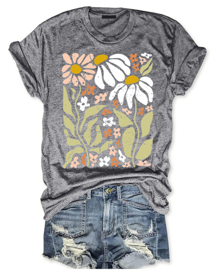 Boho Wildflowers Floral Nature T-Shirt