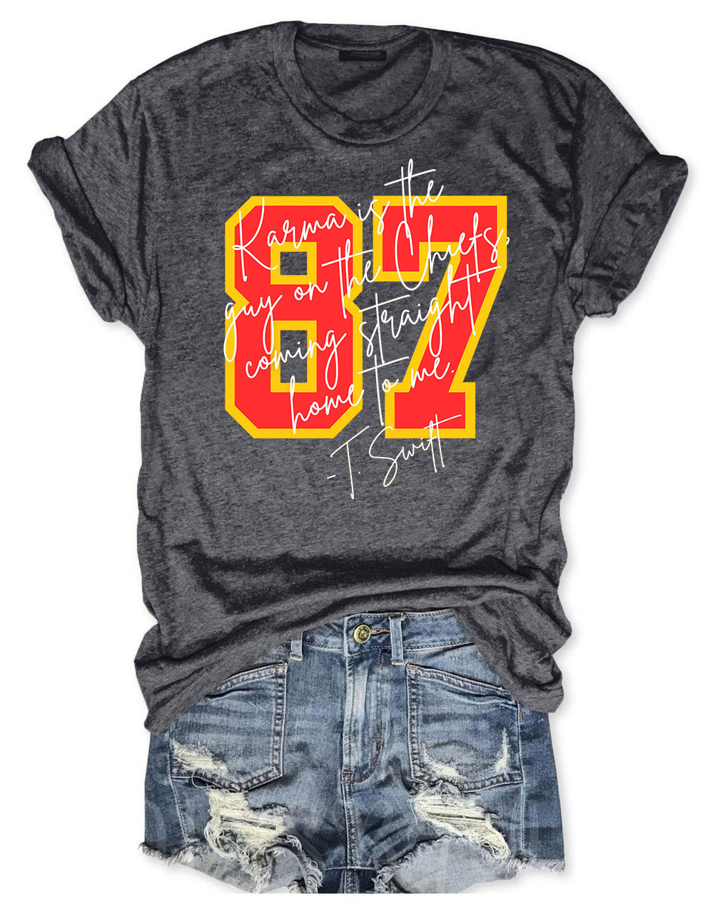 Karma is the guy on the chiefs T-Shirt