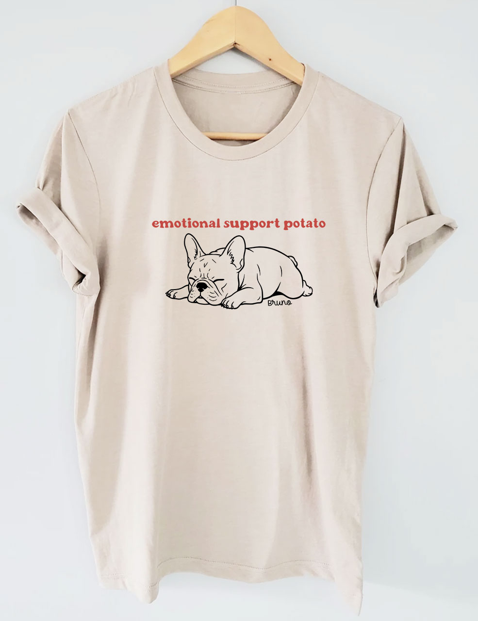 Emotional Support Potato Funny French Bulldog T-shirt