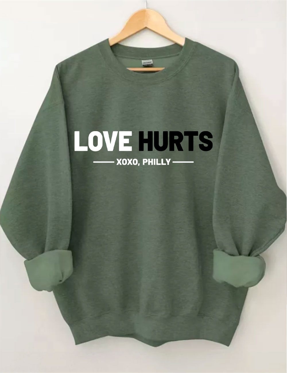 Love Hurts No One Like Us We Don't Care Eagles Football Sweatshirt