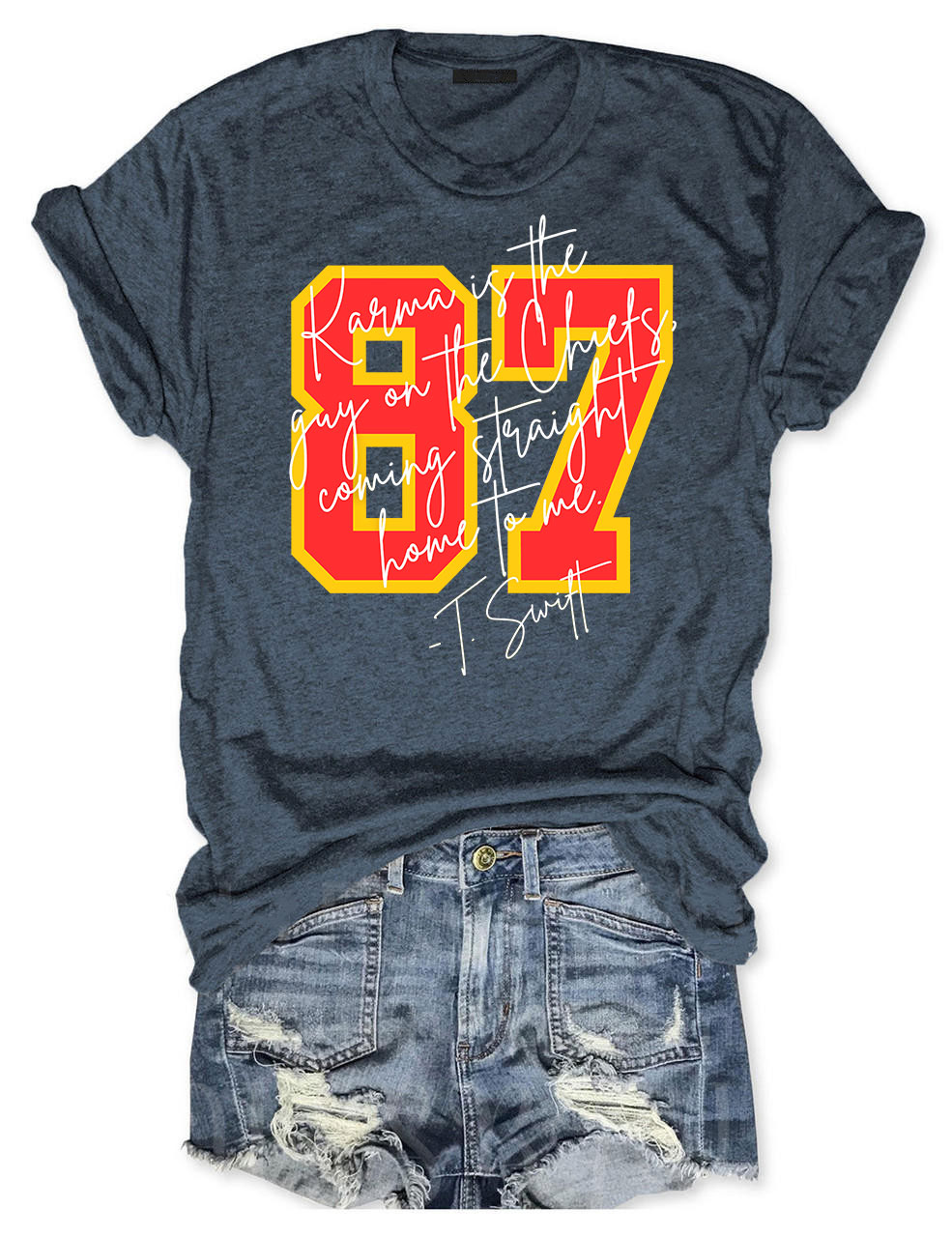 Karma is the guy on the chiefs T-Shirt