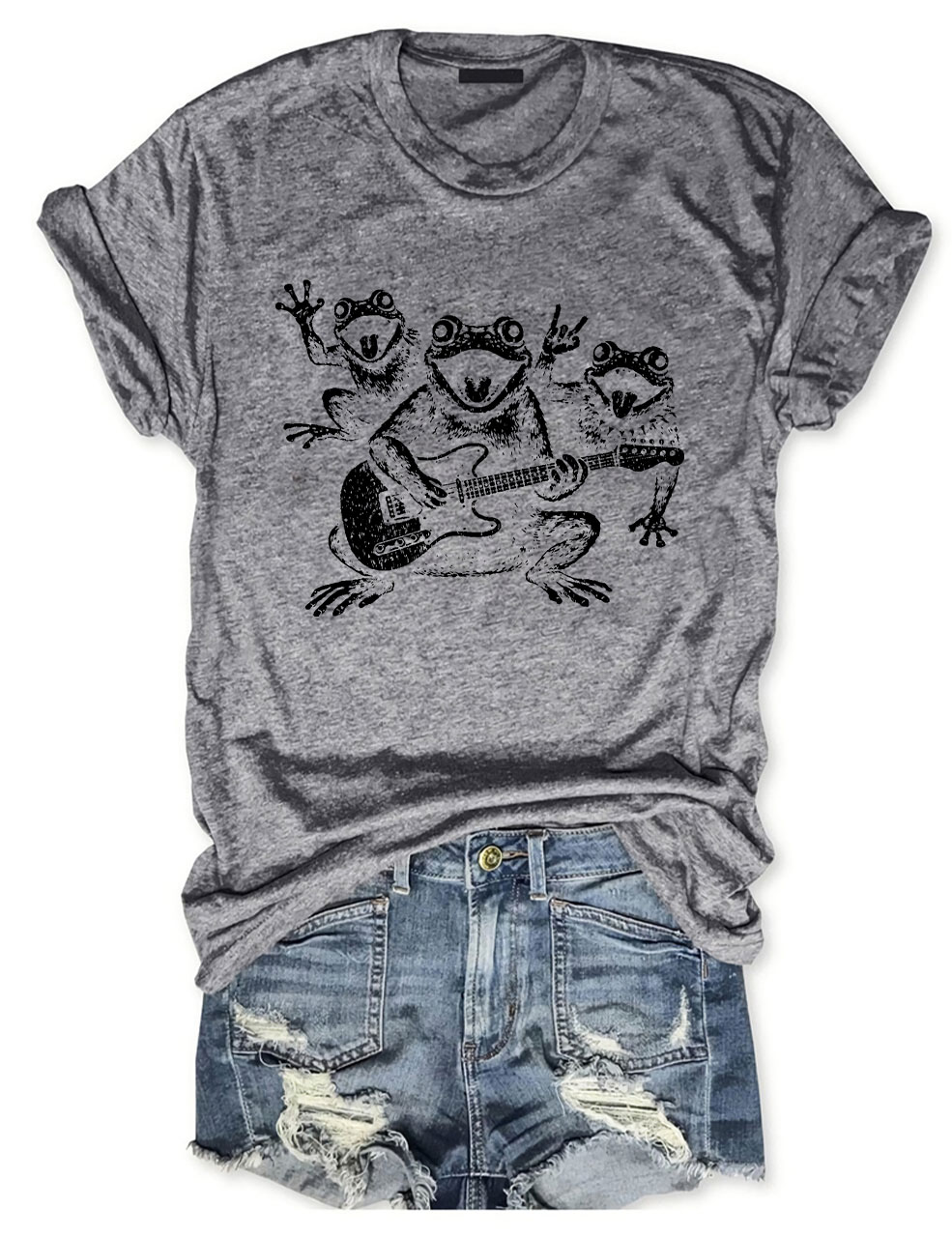 Vintage Rock Frog Band Funny T-Shirt