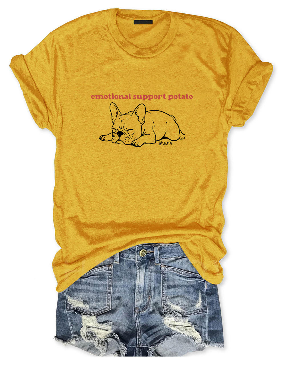 Emotional Support Potato Funny French Bulldog T-shirt