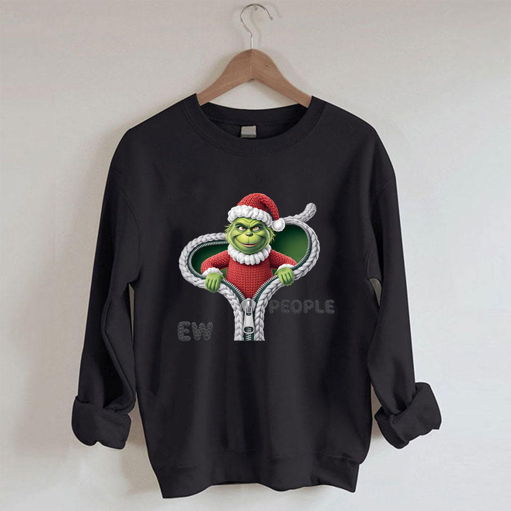 Ew People Green Monster Funny Grinch Sweatshirt