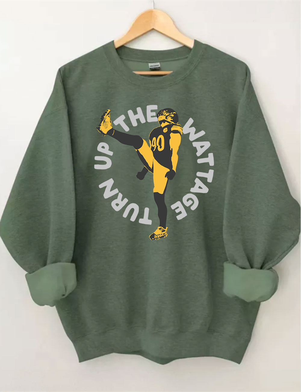 Pittsburgh Steelers TJ Watt - Turn up the Wattage Football Sweatshirt
