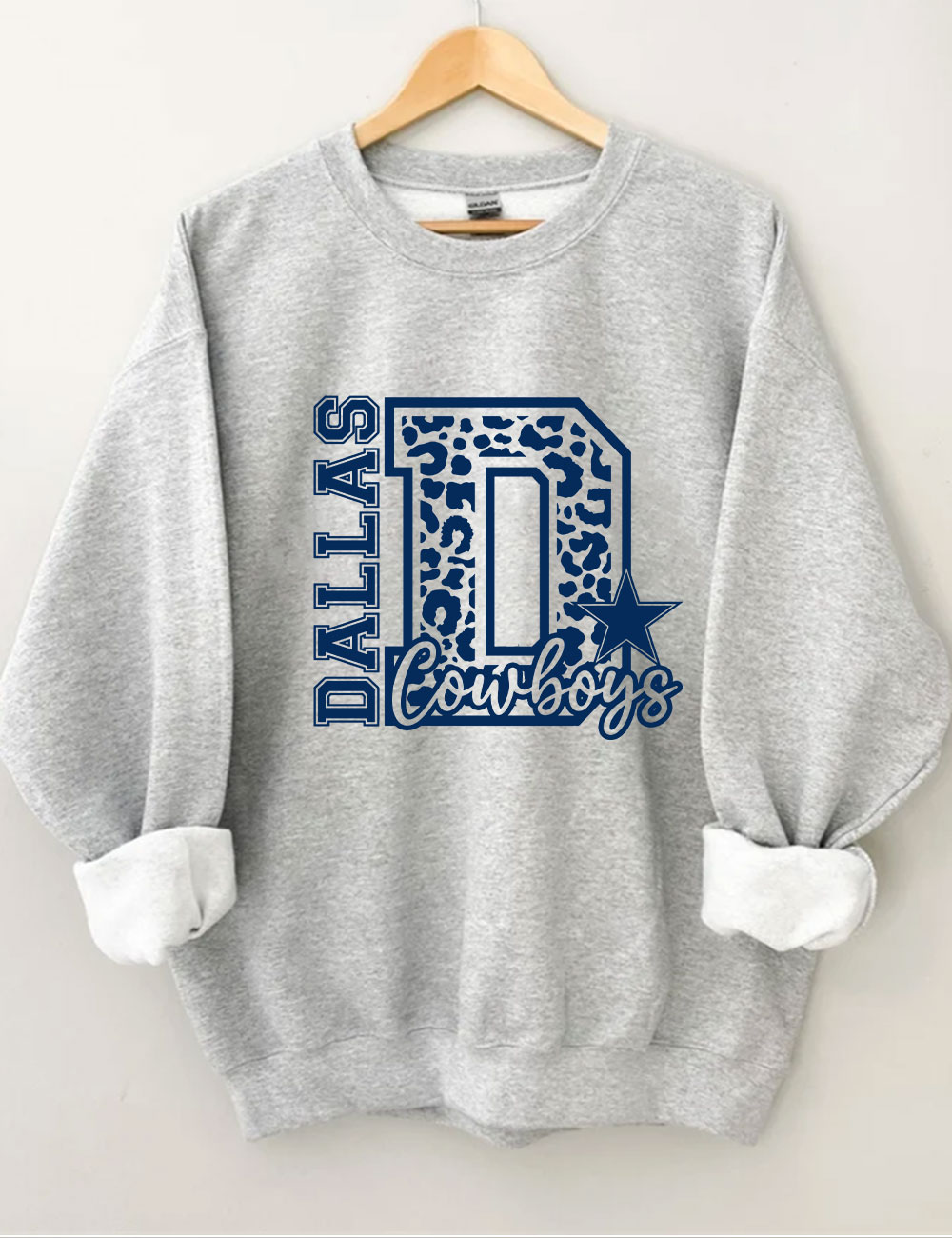 Leopard Cowboys Star Football Sweatshirt