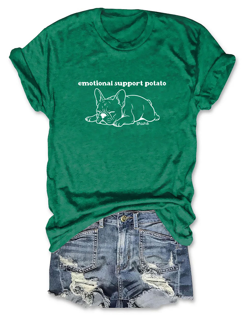 Emotional Support Potato Funny French Bulldog T-shirt