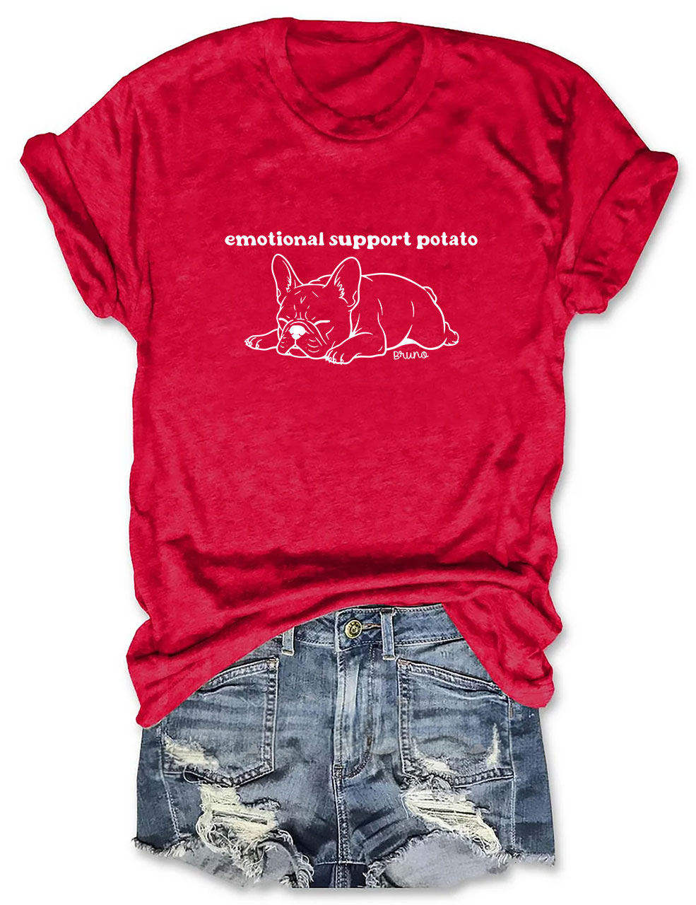 Emotional Support Potato Funny French Bulldog T-shirt