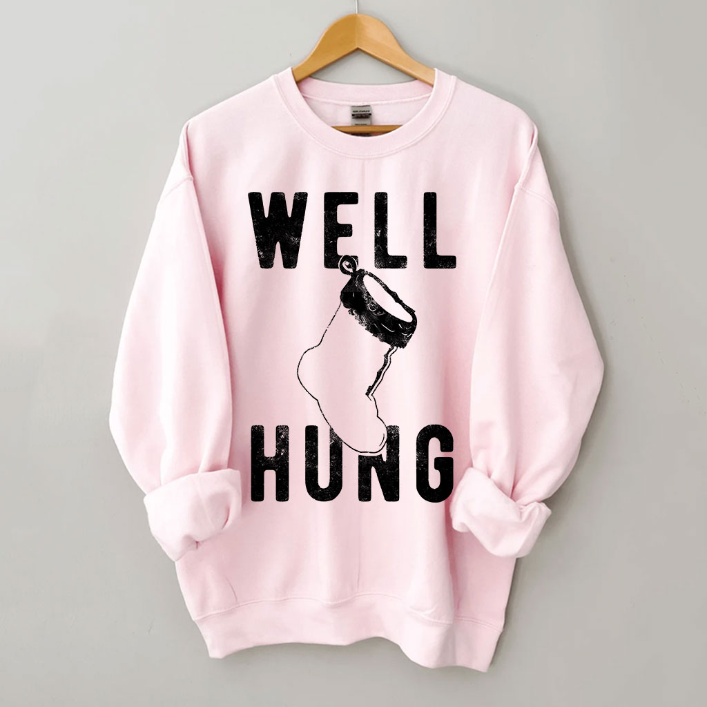 Well Hung Christmas Stocking Sweatshirt
